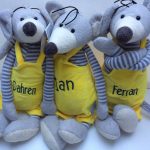Gift idea, childs toy with embroidered name, by ZijHaven3, borduurstudio Lemmer