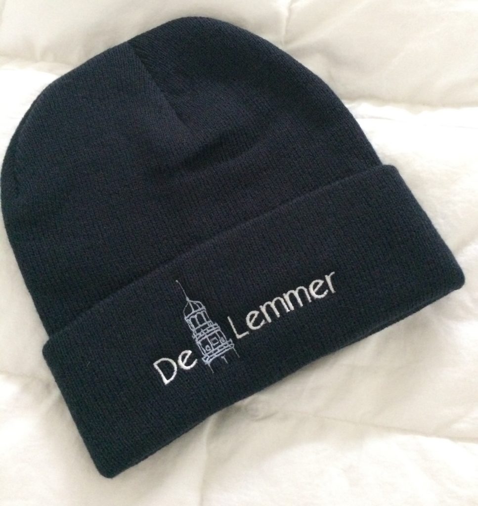 Gift idea, beanie with text and logo by ZijHaven3, borduurstudio Lemmer