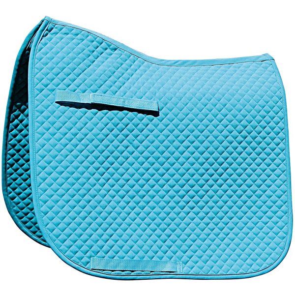 Zadeldek Dressuur, turquoise, met logo Fries Paarden / Friesian Horses, door ZijHaven3, borduurstudio Lemmer