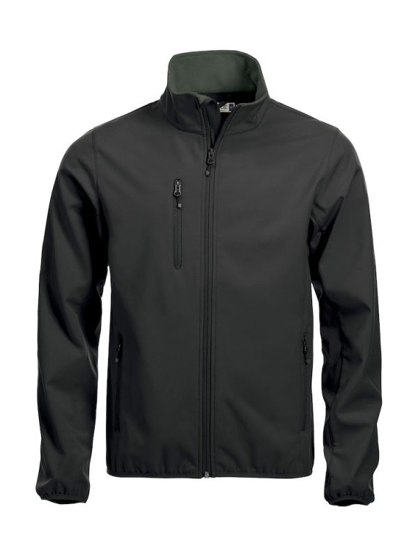 Softshell Jacket, zwart, met het logo Fries Paarden / Friesian Horses, door ZijHaven3, borduurstudio Lemmer