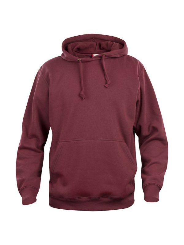 Hoody bordeaux, met logo Friese Paarden / Fresian Horses door ZijHaven3, borduurstudio Lemmer