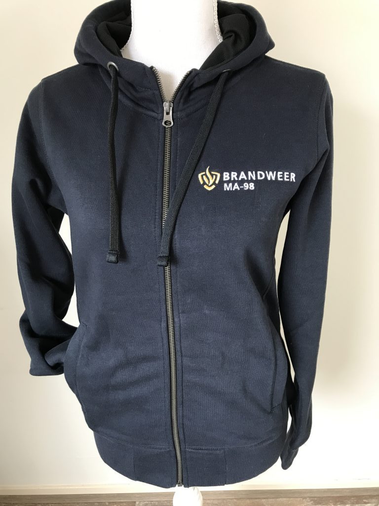 Hoody, dames, Brandweer Lemmer, door ZijHaven3, borduurstudio Lemmer