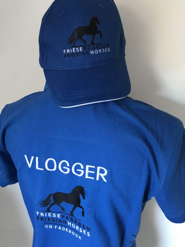 Officieel Vlogger shirt & cap Facebook groep Friese Paarden/ Frisian Horses, door ZijHaven3, borduurstudio Lemmer