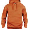 Hoody oranje, met logo Friese Paarden / Fresian Horses door ZijHaven3, borduurstudio Lemmer