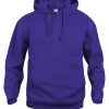 Hoody helder lila, met logo Friese Paarden / Fresian Horses door ZijHaven3, borduurstudio Lemmer