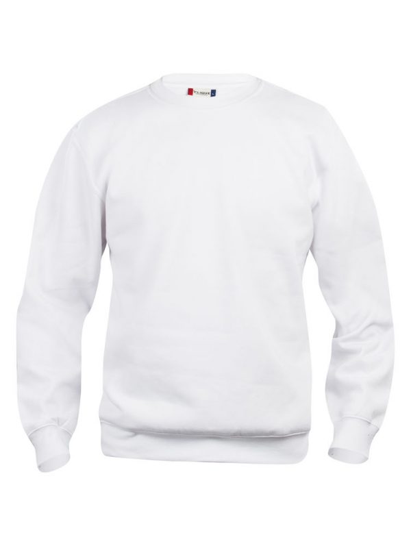 Sweatshirt white with logo Friese Paarden / Fresian Horses by ZijHaven3, borduurstudio Lemmer