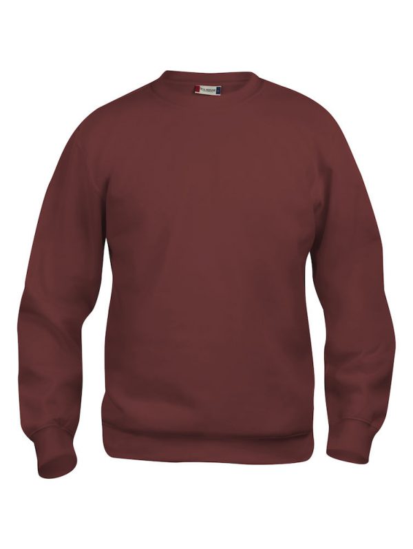 Sweater bordeaux met logo Friese Paarden / Fresian Horses door ZijHaven3, borduurstudio Lemmer