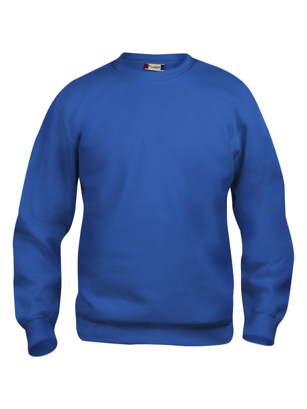 Sweater kobalt blauw met logo Friese Paarden / Fresian Horses door ZijHaven3, borduurstudio Lemmer