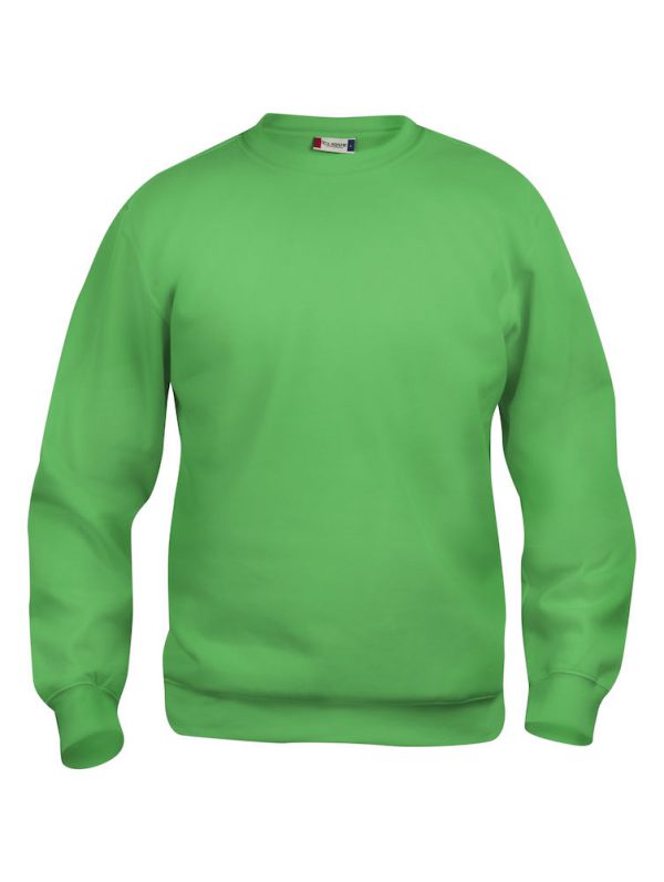 Sweater appel groen met logo Friese Paarden / Fresian Horses door ZijHaven3, borduurstudio Lemmer