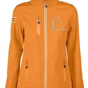 Softshell, dames, getailleerd, oranje, met logo Lemster Skûtsje, door ZijHaven3 borduurstudio Lemmer