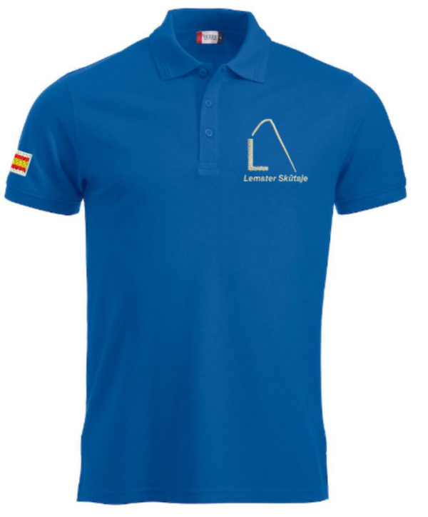 Heren polo, kobalt blauw, met logo Lemster Skûtsje, door ZijHaven3 borduurstudio Lemmer