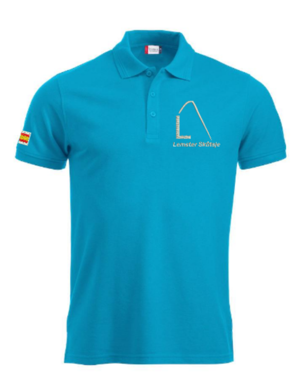 Heren polo, turquoise, met logo Lemster Skûtsje, door ZijHaven3 borduurstudio Lemmer